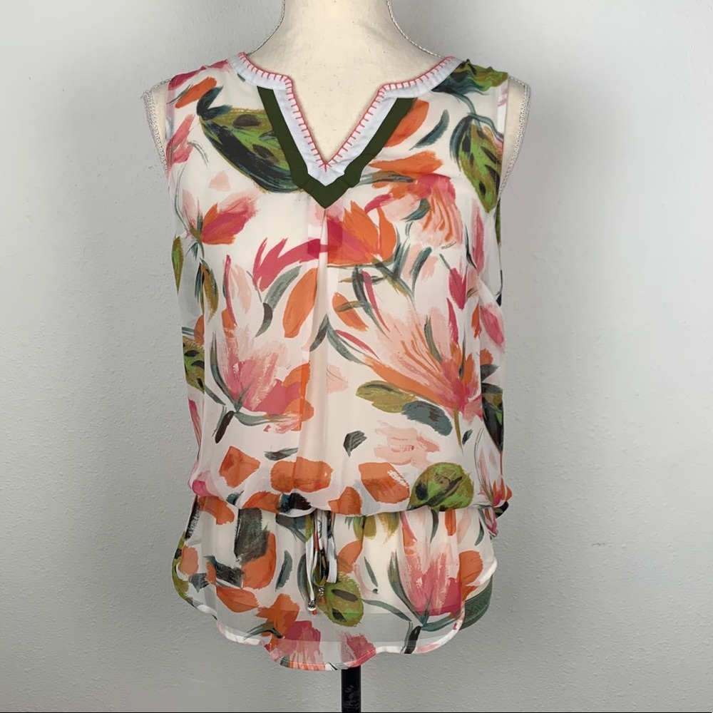 C brand floral sheer top